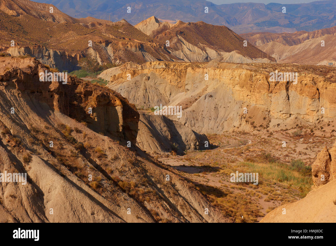 Désert de Tabernas, Parc Naturel, Tabernas, la Province d'Almeria, Andalousie, Espagne Banque D'Images