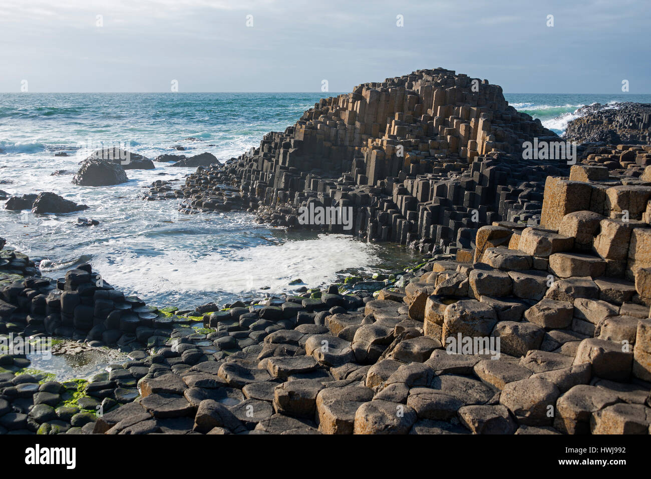 Giant's Causeway, comté d'Antrim, en Irlande du Nord, Grande-Bretagne Banque D'Images