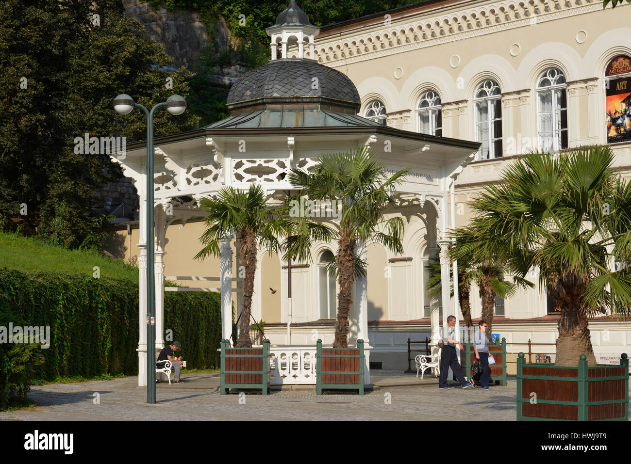 Pavillon der Freiheitsquelle, Karlsbad, République Tchèque Banque D'Images