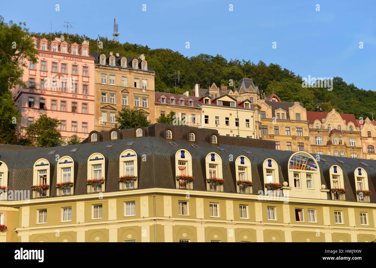 Altbauten, Kurzentrum, Karlsbad, République Tchèque Banque D'Images
