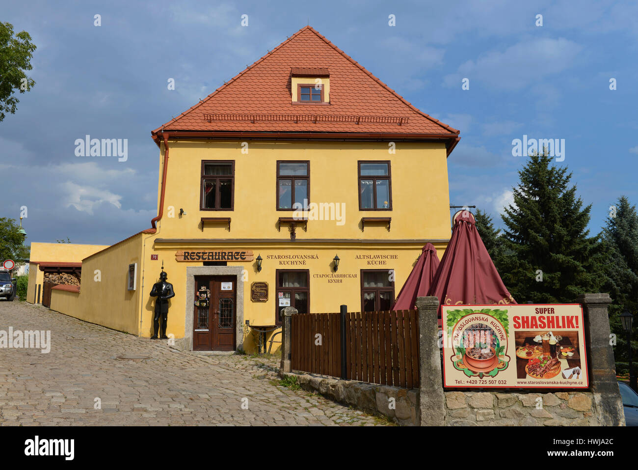 Restaurant, Altstadt, Loket, République Tchèque Banque D'Images