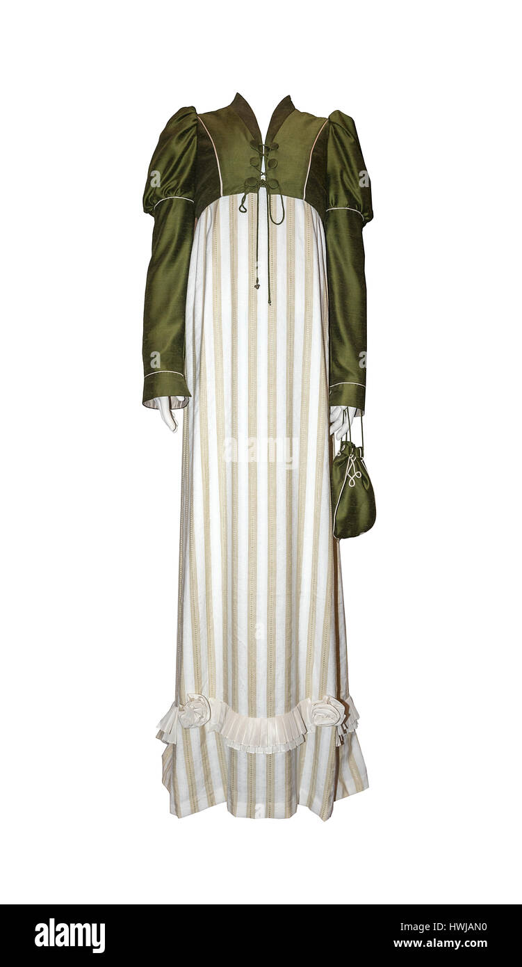 Robe femme vintage Royal isolé sur blanc. Banque D'Images