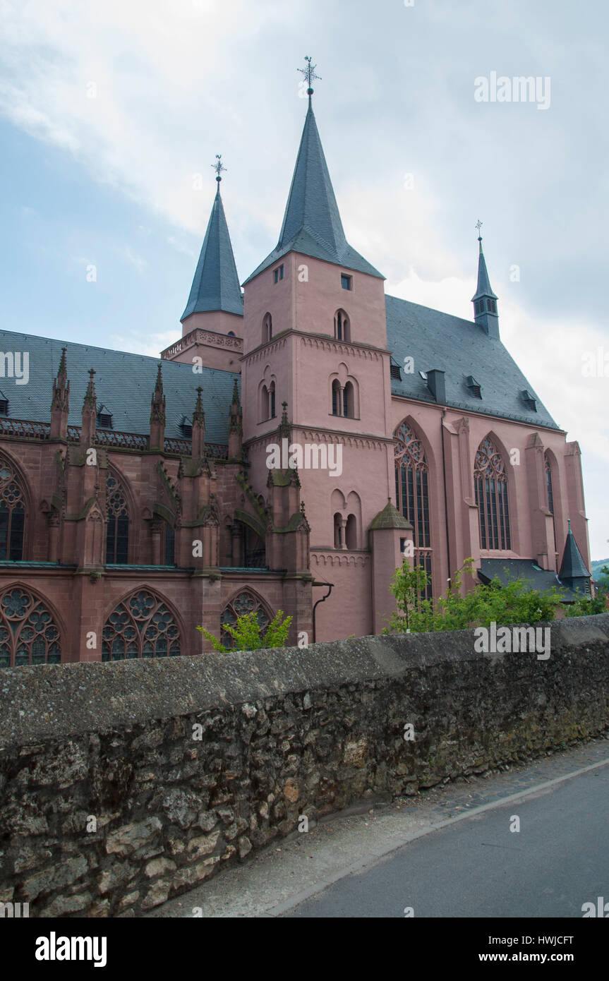 L'église gothique St Catherine, Oppenheim, Mayence-bingen, Upper-Rhine, vallée du Rhin, Rhénanie-Palatinat, Allemagne Banque D'Images