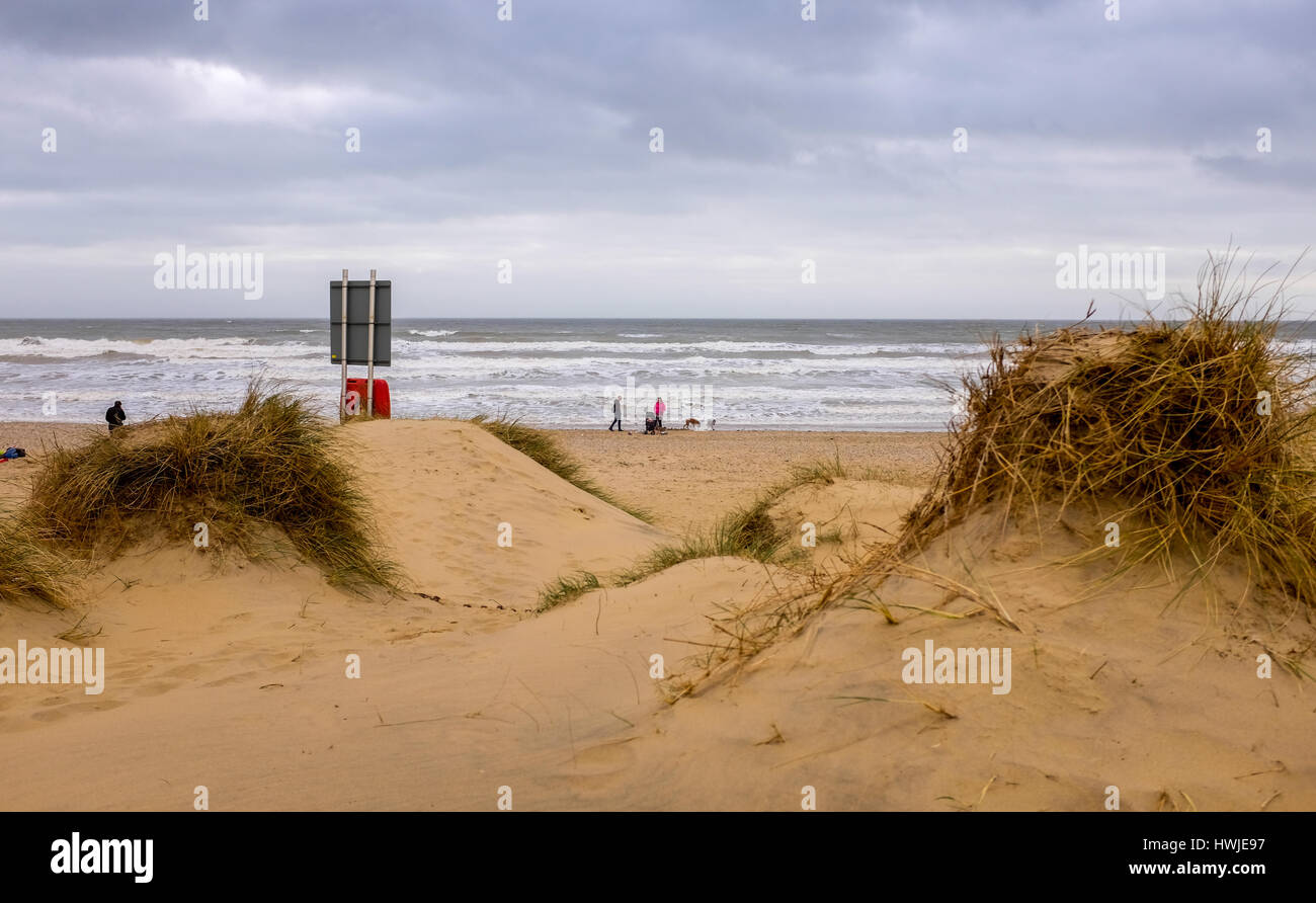 Camber Sands Beach et des dunes de sable East Sussex UK Banque D'Images