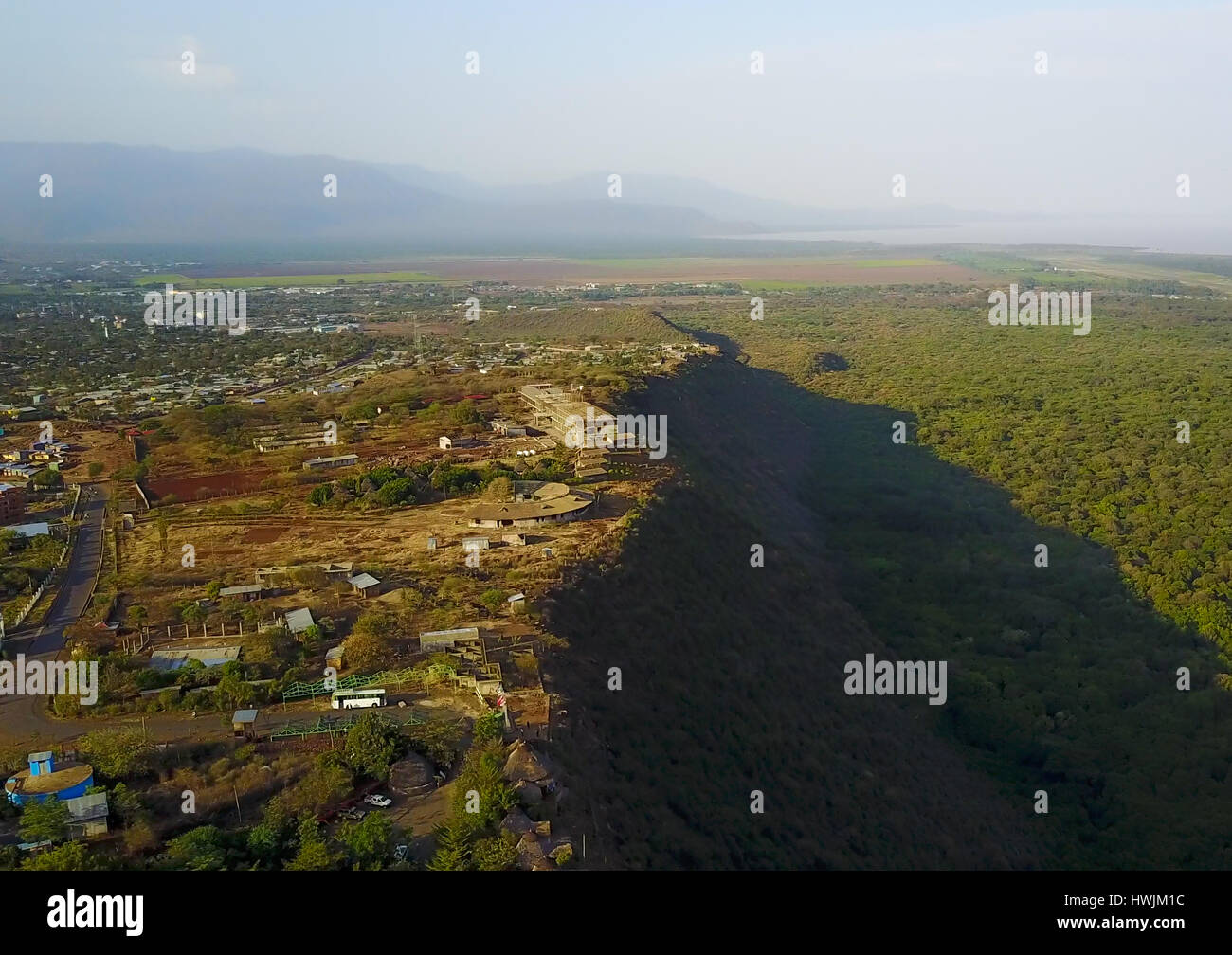 Vue aérienne du parc national de Nechisar et les lacs chamo et abaya, Gamo gofa, omo Arba Minch, Ethiopie Banque D'Images