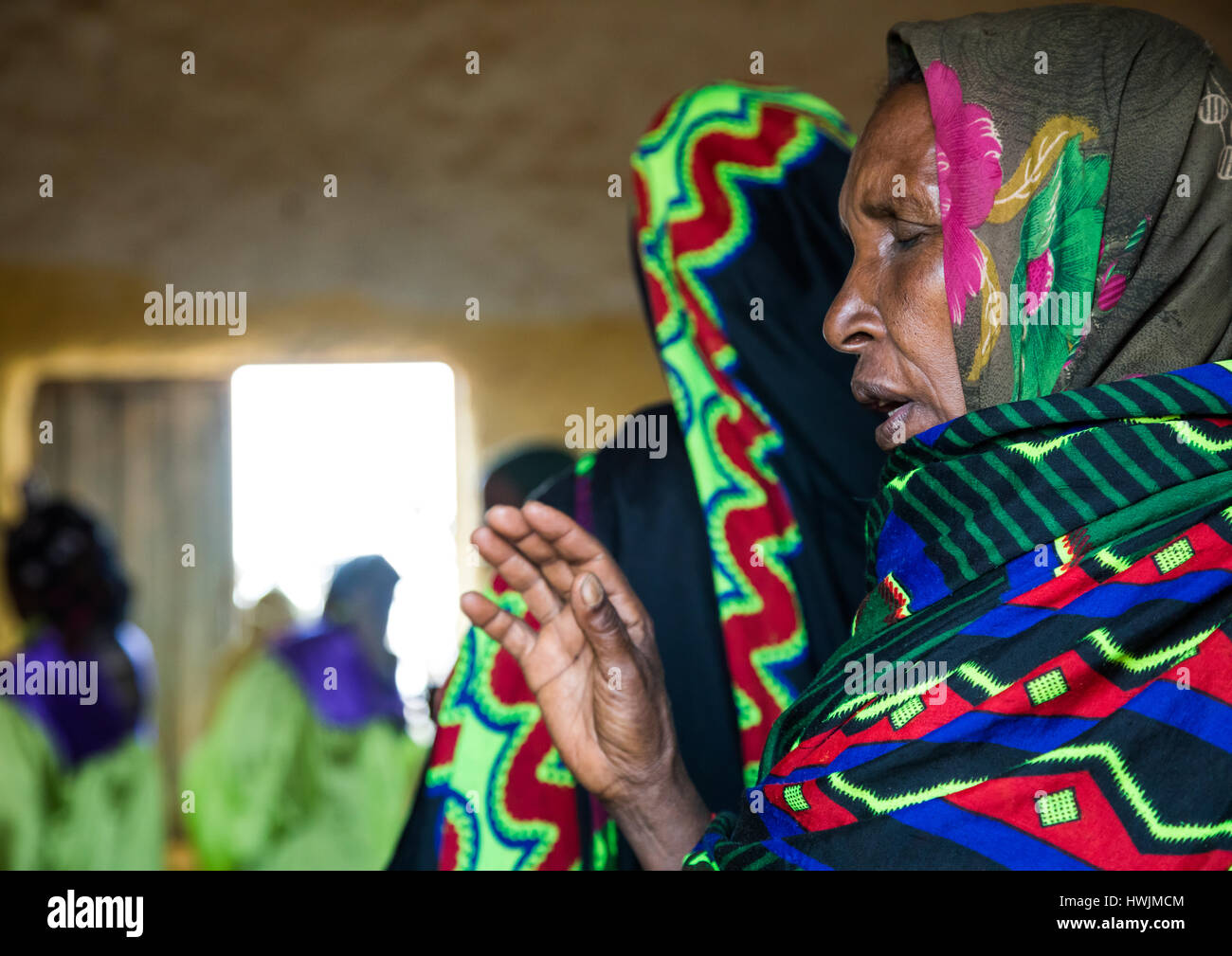 Les femmes Borana pendant dimanche dans l'église, Oromia, Yabelo,, Ethiopie Banque D'Images