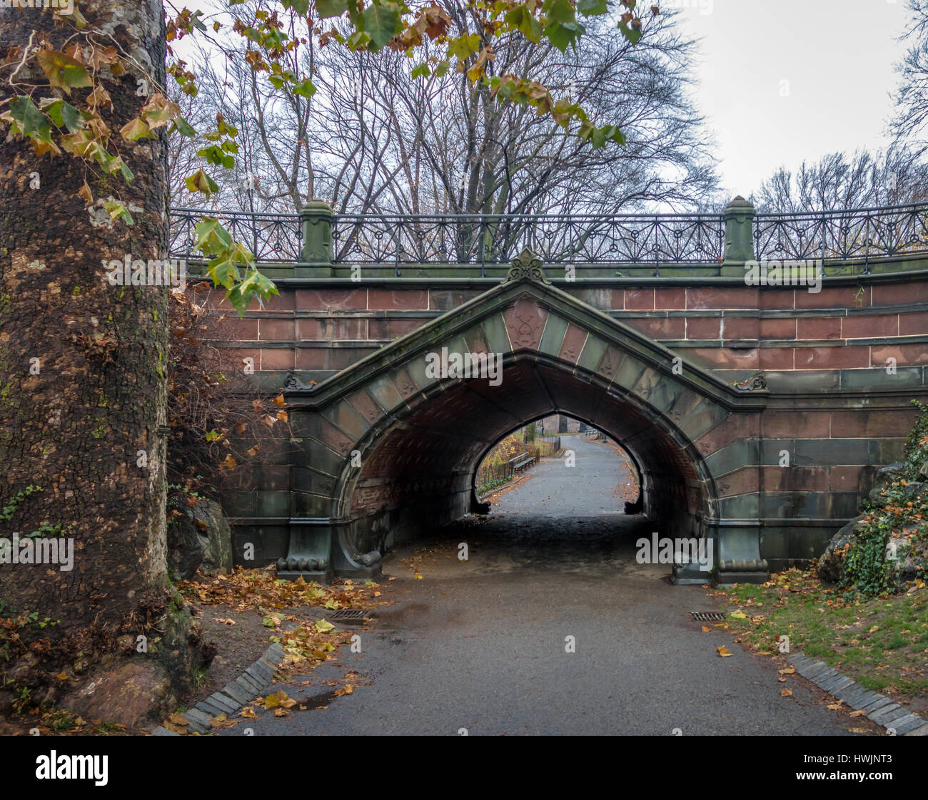 La grauwacke Arch à Central Park - New York, USA Banque D'Images