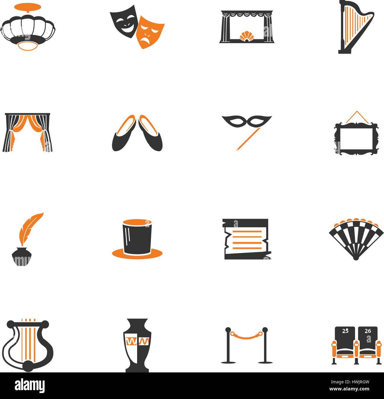 Theatre icon set pour les sites web et l'interface utilisateur Illustration de Vecteur