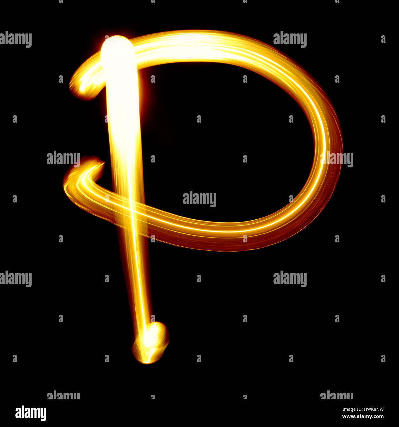 Créé par la lumière au cours de l'alphabet fond noir Banque D'Images