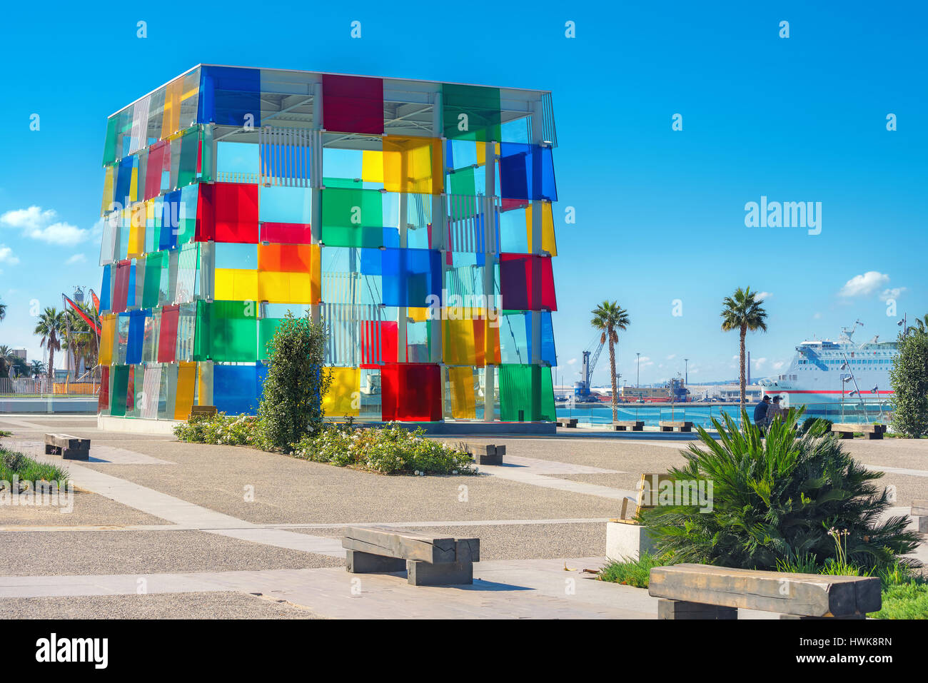 Centre Pompidou musée contemporain à Malaga, Andalousie, Espagne Banque D'Images