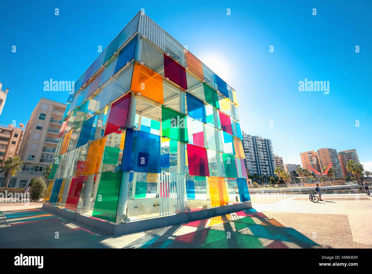 Centre Pompidou musée contemporain à Malaga, Andalousie, Espagne Banque D'Images