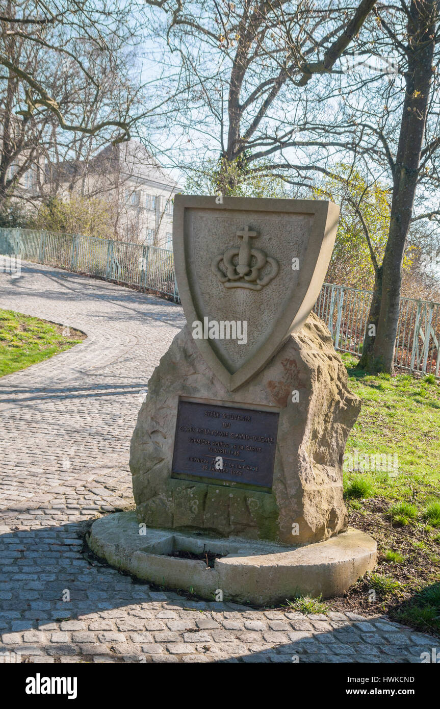 Monument commémoratif de guerre, la Ville de Luxembourg, Luxembourg, Grand-Duché de Luxembourg, l'Union européenne Banque D'Images