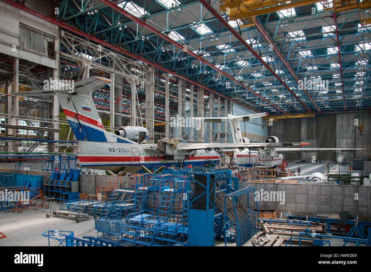 Seaplane être-200ChC, construction, Taganrog, Russie, le 18 mai 2013. L'usine d'aviation, ces avions sont déjà voler. Banque D'Images