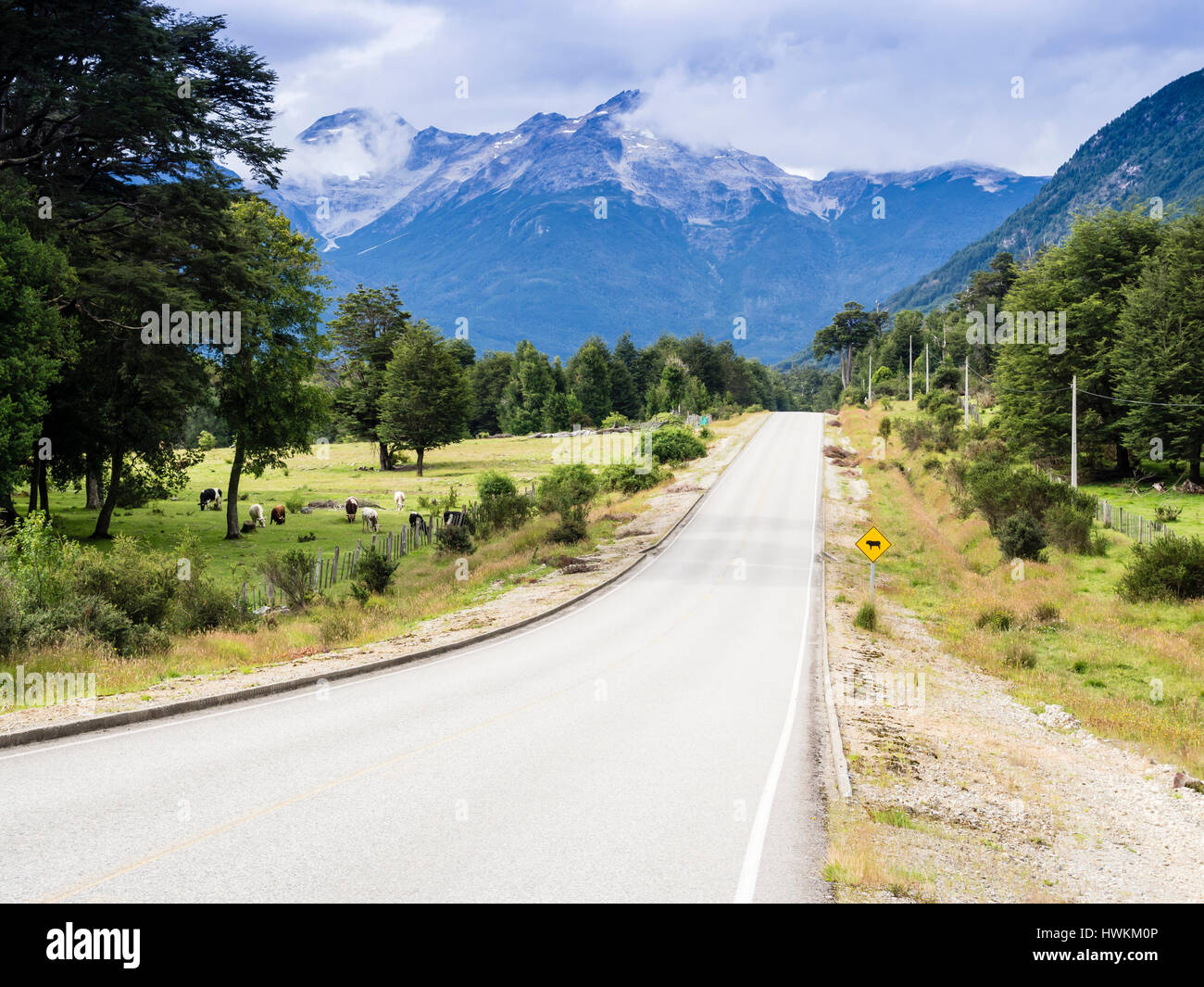 Route Carretera Austral au sud de la Patagonie, le Chili Puyuhuapi, Banque D'Images