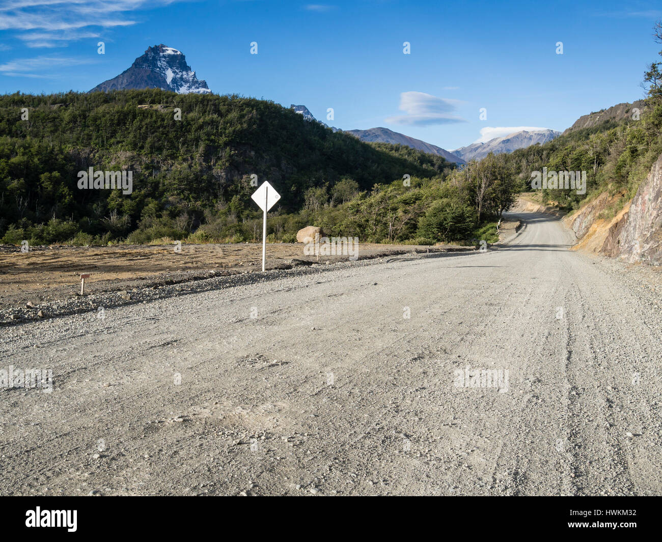 Route Carretera Austral près de village Villa Cerro Castillo, région de l'Aysen, Patagonie, Chili Banque D'Images