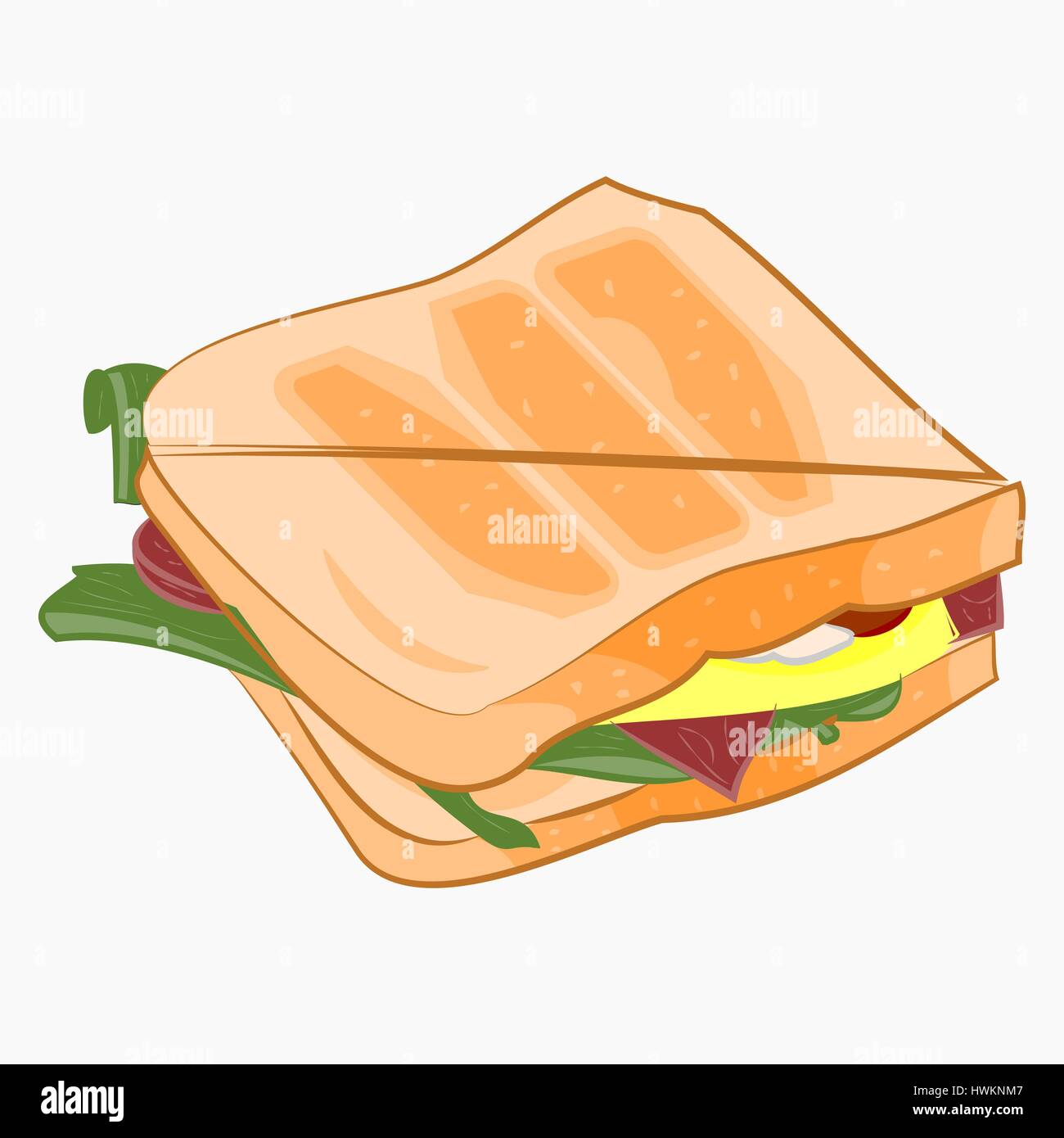 Illustration de Sandwich. Illustration de Vecteur