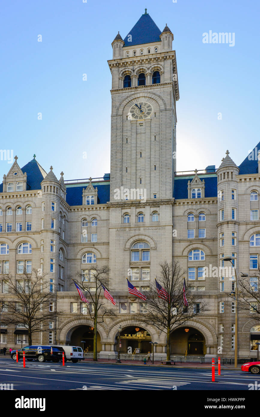 Trump International Hotel à Washington, DC, est un ancien bureau de poste rénové en hôtel de luxe par Donald Trump sur Pennsylvania Avenue Banque D'Images