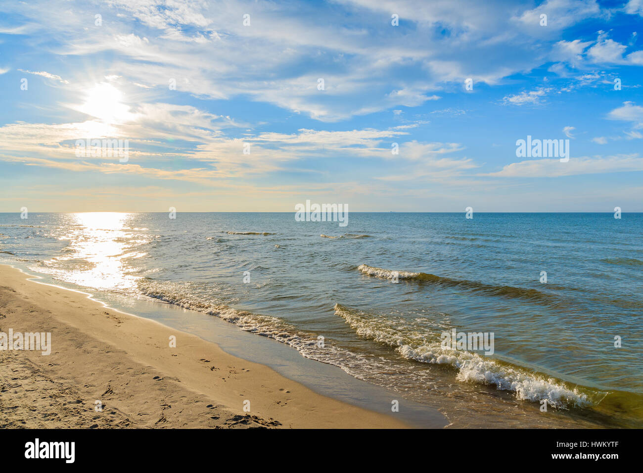 Bien plus belle plage et de la mer dans village Debki, mer Baltique, Pologne Banque D'Images