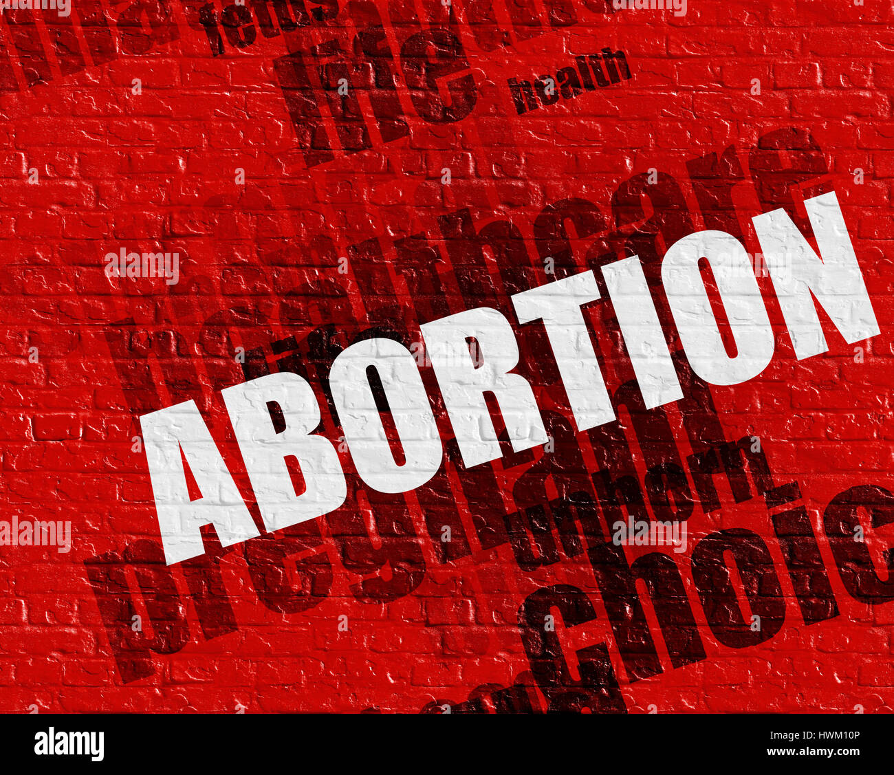 Concept médical moderne : l'avortement sur la Red Brickwall. Banque D'Images
