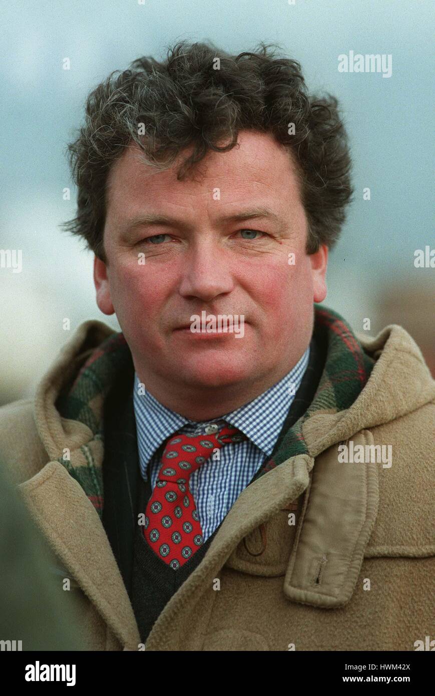 NIGEL TWISTON DAVIES-entraîneur de chevaux de course 05 Avril 1996 Banque D'Images