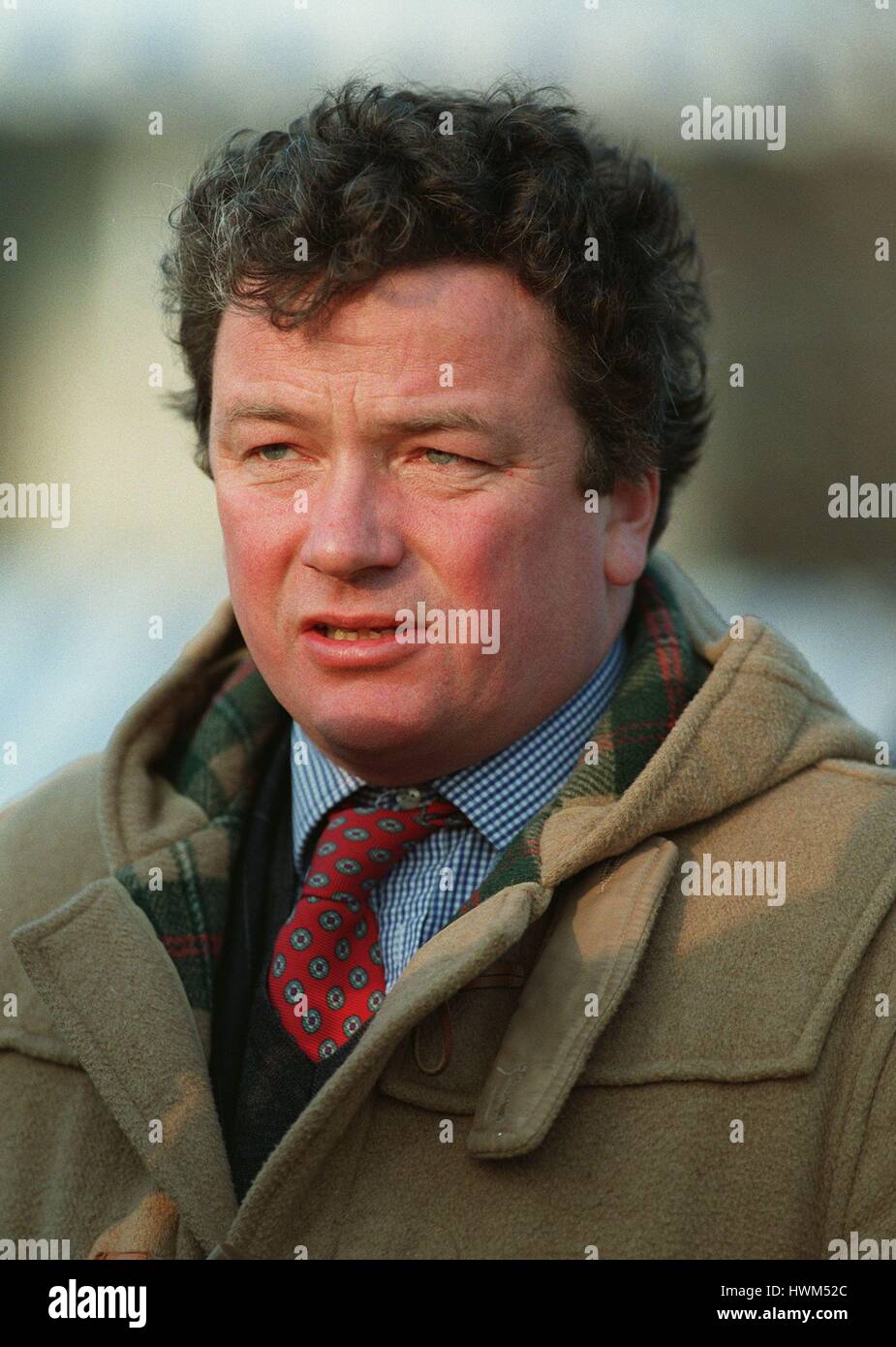 NIGEL TWISTON DAVIES-entraîneur de chevaux de course 10 Avril 1996 Banque D'Images