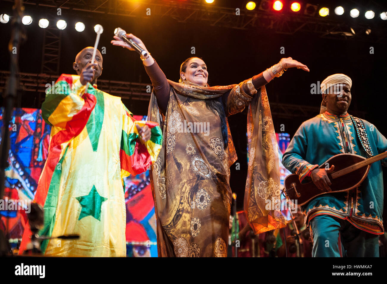 Maroc, Essaouira : Du 12 au 15 mai 2016 le 19ème ediition des Gnaoua et World Music Festival a eu lieu. Plus de 30 concerts dans 6 lieu Banque D'Images