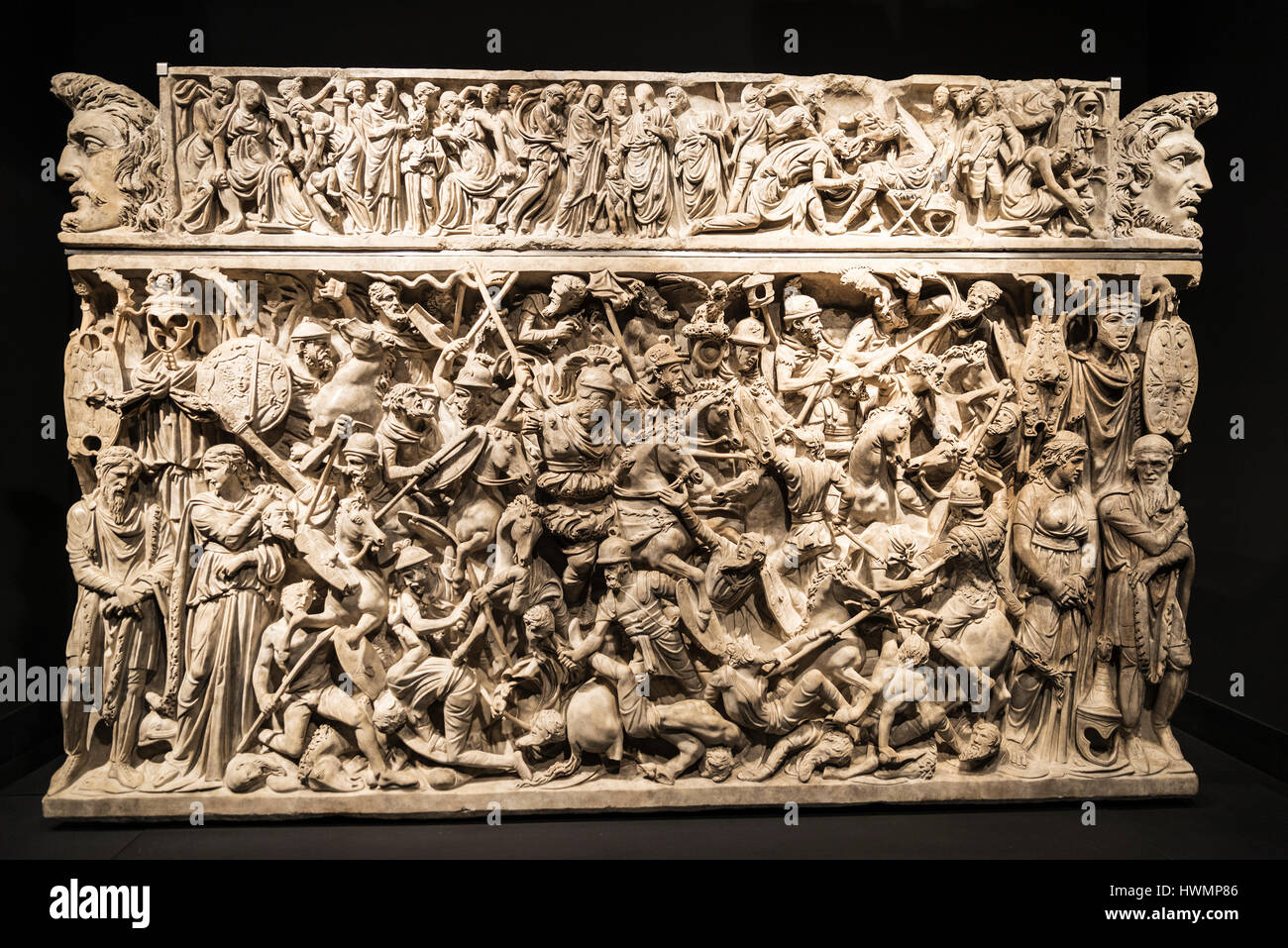 Rome, Italie - 3 janvier 2017 : le sarcophage de Portonaccio est un sarcophage romain antique de Rome, Italie Banque D'Images