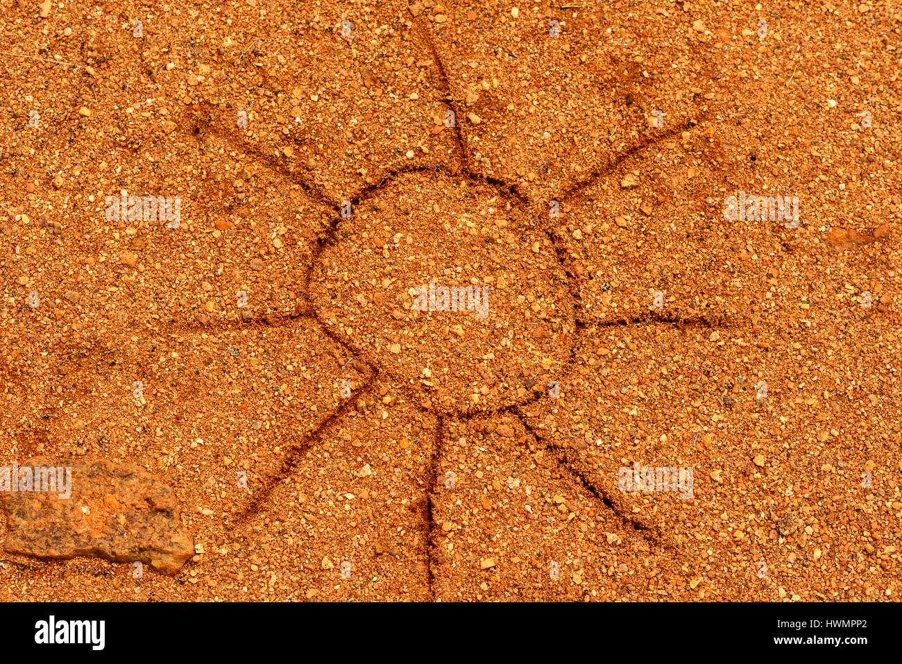 Soleil dans le sable rouge, Australie, Australie occidentale, australie, Down Under Banque D'Images