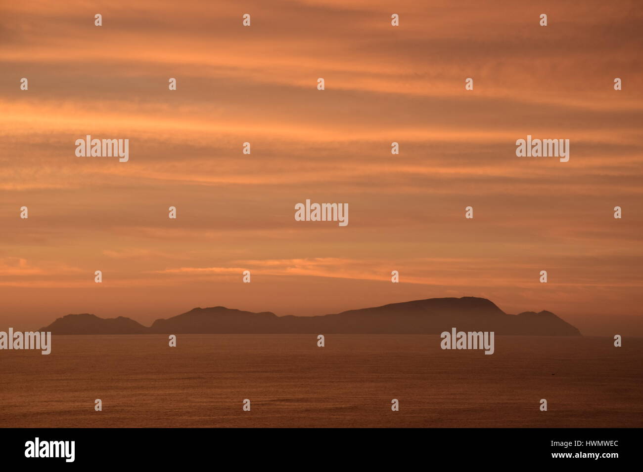 Voir l'île de San Lorenzo de Barranco, au sud de Lima, Pérou Banque D'Images