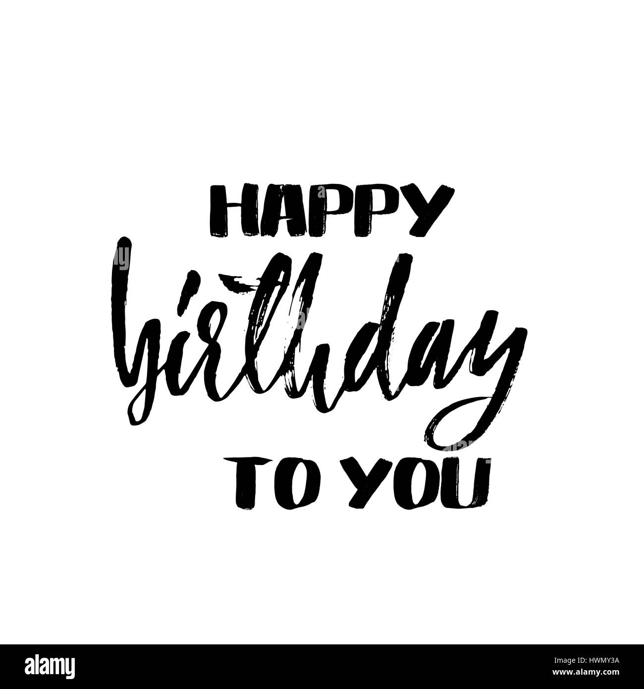 Joyeux anniversaire à vous. Lettrage pour invitation et carte de souhaits, estampes et affiches. Inscription manuscrite. Dessin calligraphique. Vector illustration Illustration de Vecteur
