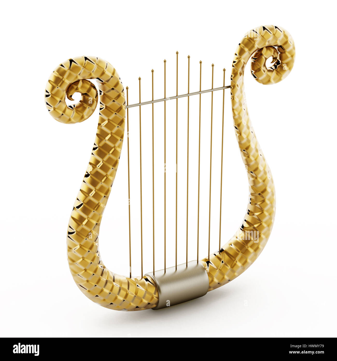 Harpe isolé sur fond blanc. 3D illustration. Banque D'Images