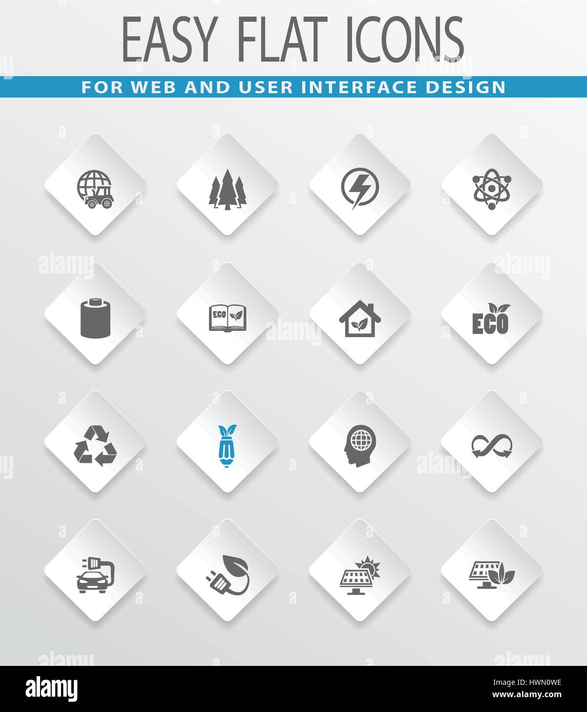 L'industrie du combustible bio facile télévision web icons pour la conception d'interface utilisateur Illustration de Vecteur