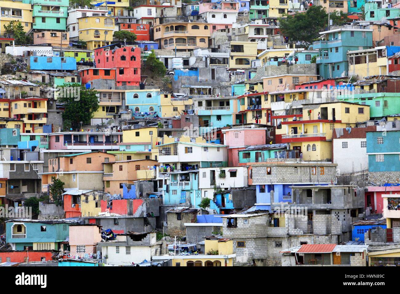 Haïti, Port au Prince, slum Jalousie Banque D'Images