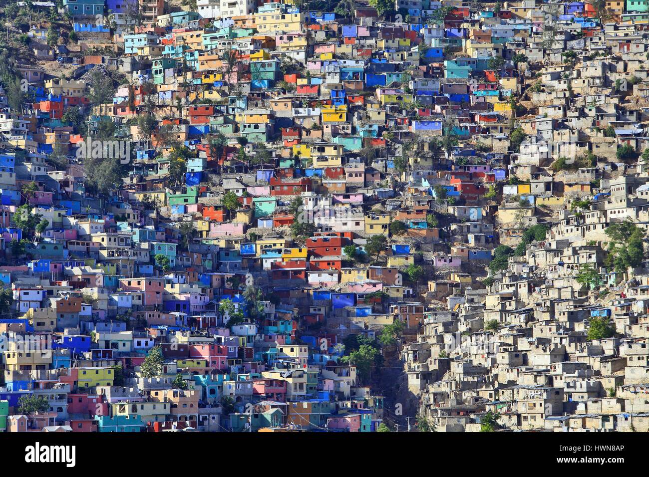 Haïti, Port au Prince, slum Jalousie Photo Stock Alamy