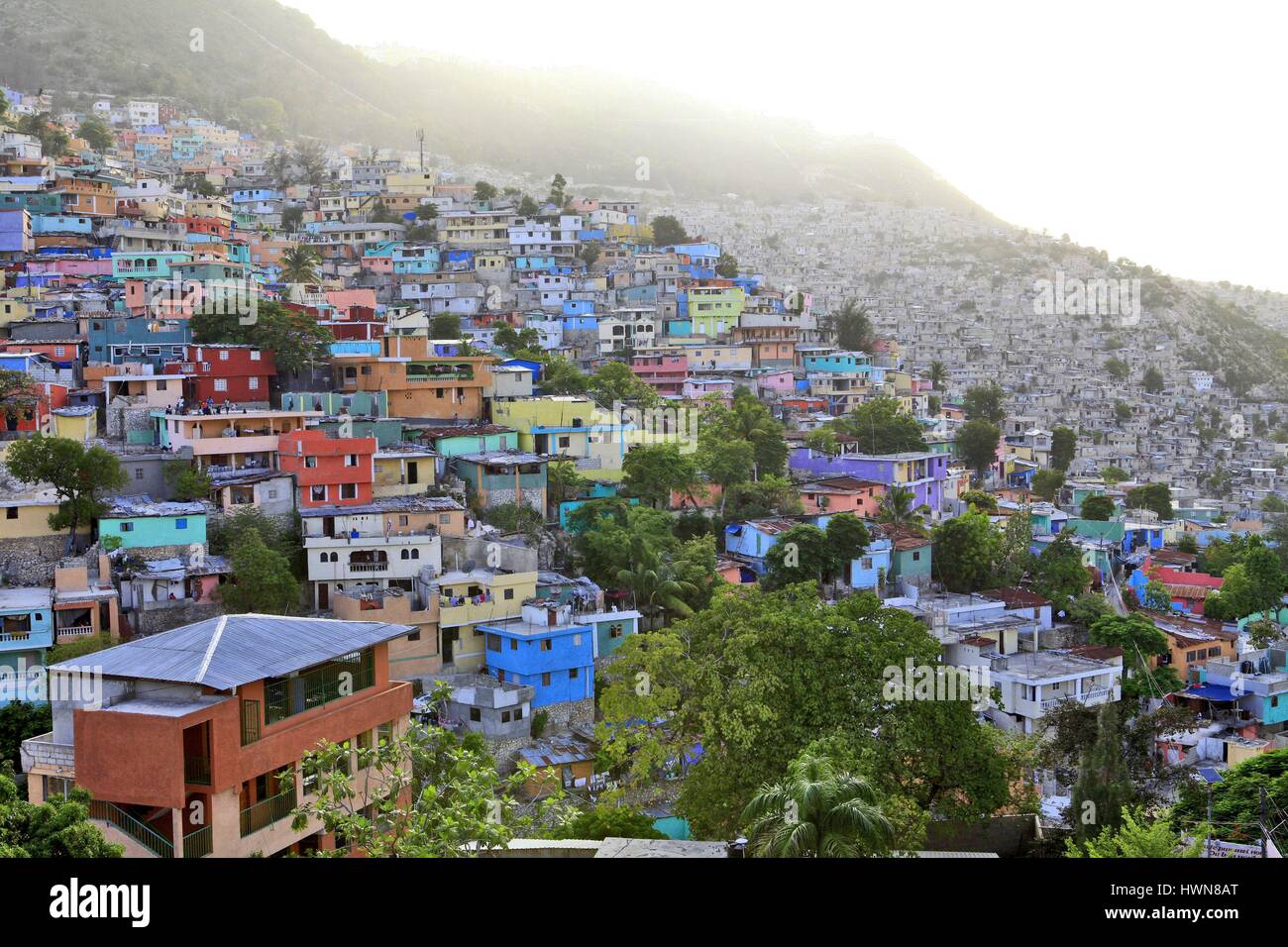 Haïti, Port au Prince, slum Jalousie Banque D'Images
