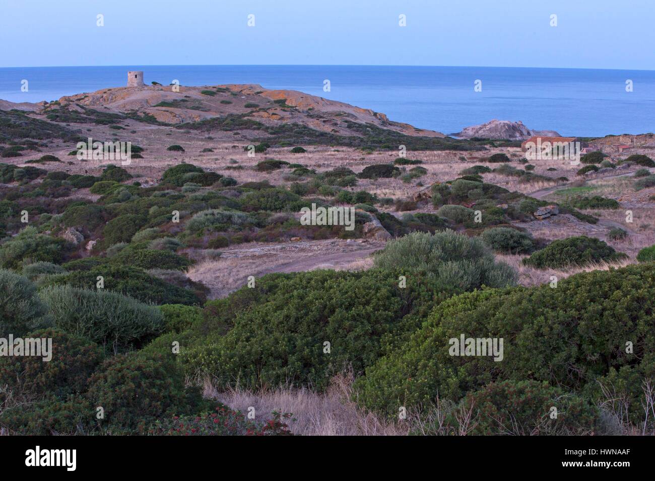 Italie, Sardaigne, Porto, tour du parc Nuragique Banque D'Images