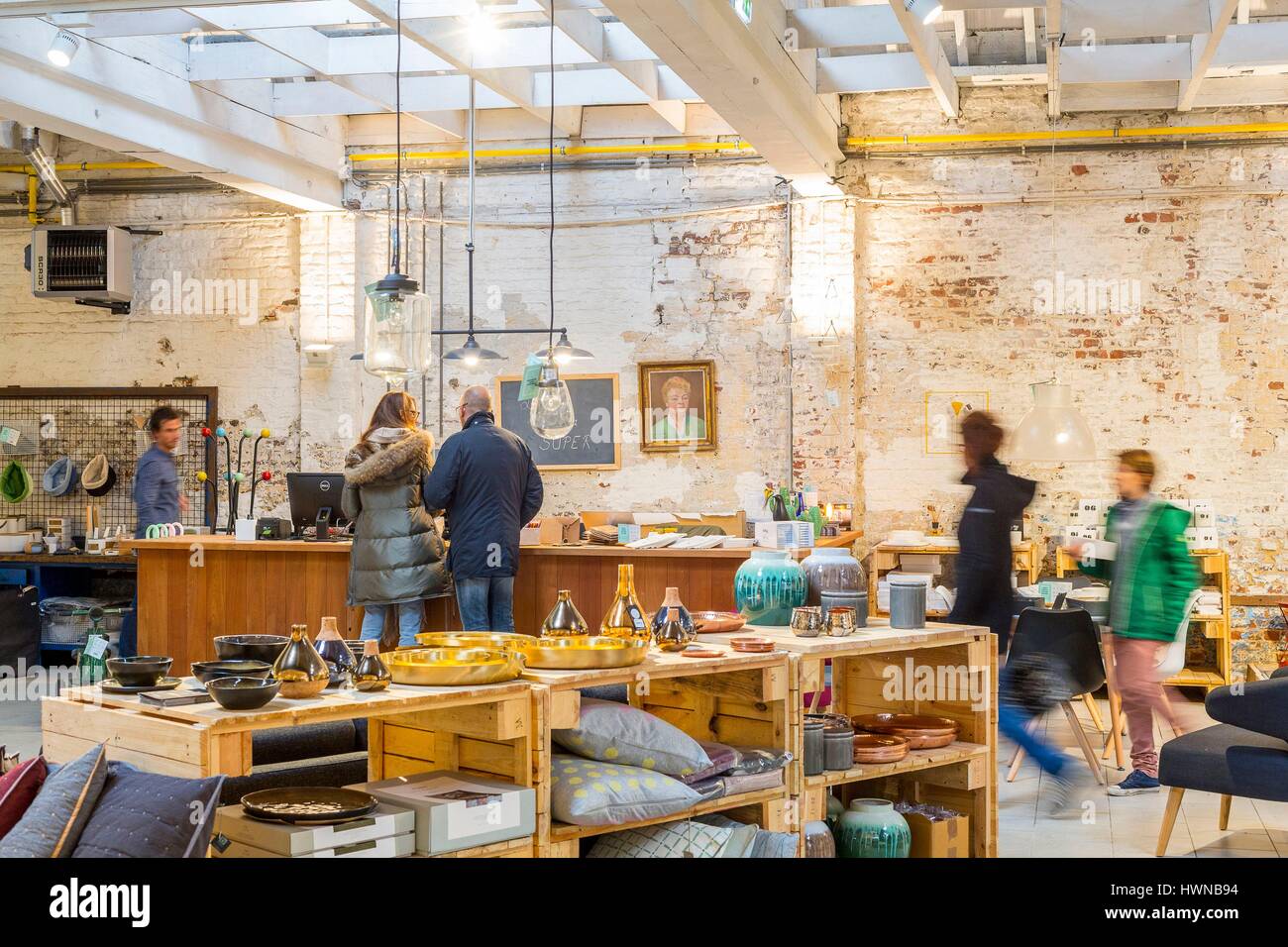 Belgique, Bruxelles, Ixelles, quartier Chatelain, boutique de