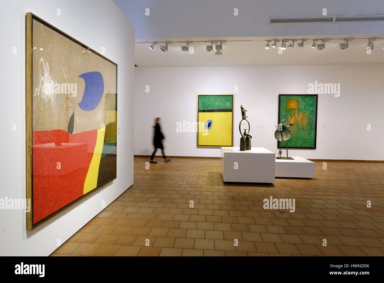 Espagne, Catalogne, Barcelone, Montjuic, Placa de Neptu, la Fundacio Joan Miro par l'architecte Josep Lluis Sert Banque D'Images