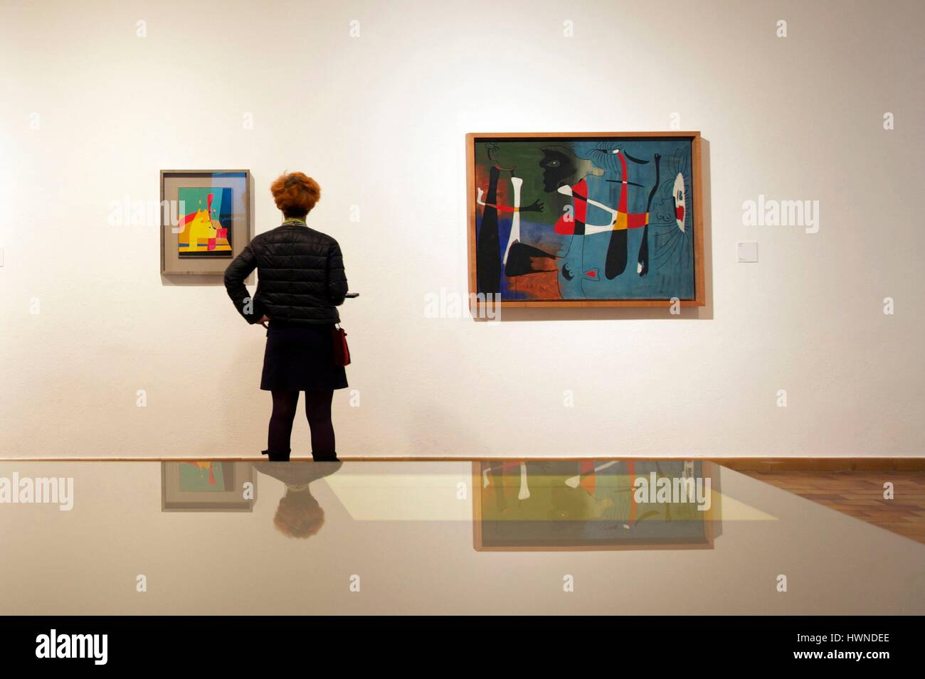 Espagne, Catalogne, Barcelone, Montjuic, Placa de Neptu, la Fundacio Joan Miro par l'architecte Josep Lluis Sert Banque D'Images