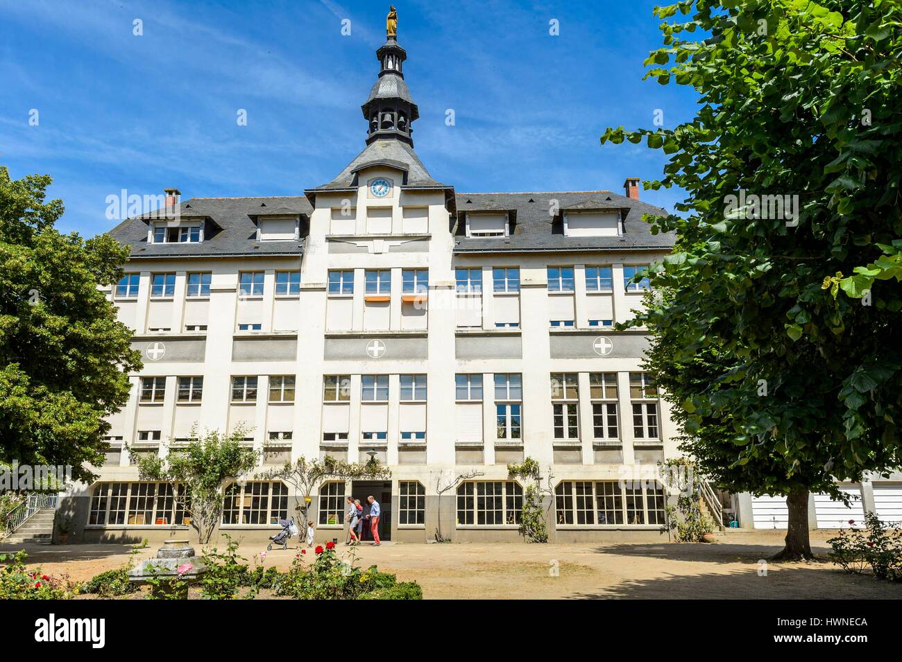 La France, dans le Maine et Loire, Vallée de la Loire classée au Patrimoine Mondial de l'UNESCO, Behuard, Maison diocésaine Banque D'Images