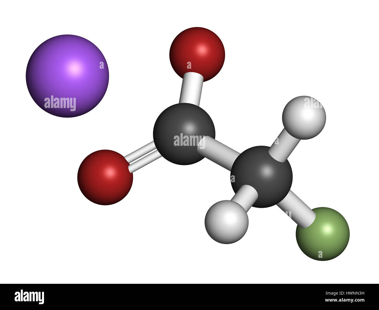 Fluoroacétate de sodium (1080) de pesticides, la structure chimique. Le