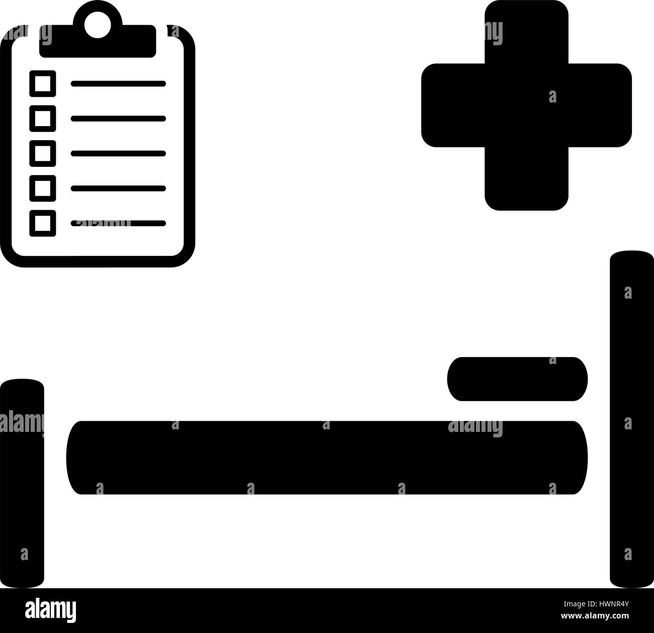 L'icône des soins hospitaliers. Modèle plat. Illustration de Vecteur