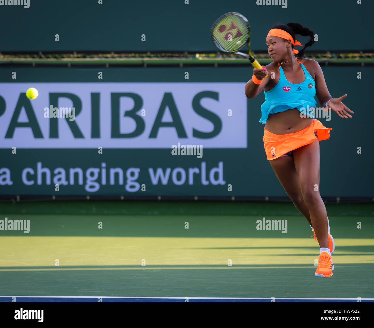 Indian Wells, États-Unis. 9 mars, 2017. Naomi Osaka en action à la BNP  Paribas Open 2017 Premier tournoi WTA Obligatoire © Jimmie48 Photographie  Photo Stock - Alamy