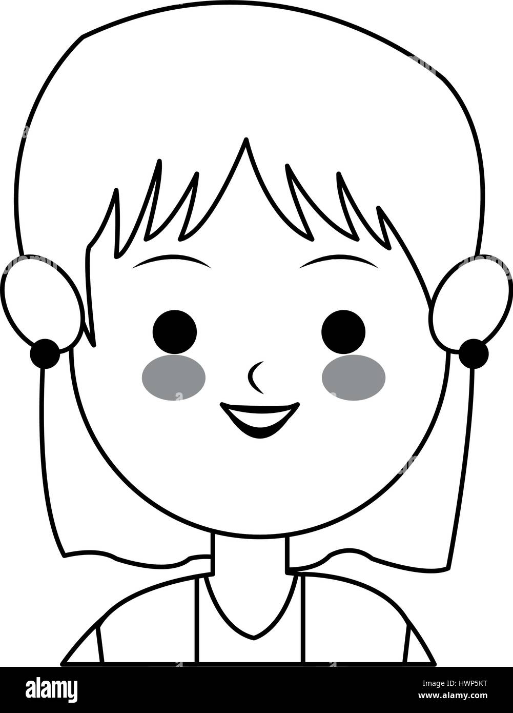 Femme cute cartoon droit Illustration de Vecteur