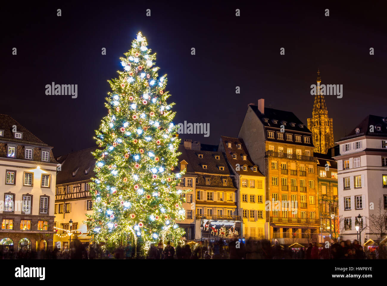 Arbre de Noël à Strasbourg, capitale de Noël". 2014 - Als Banque D'Images