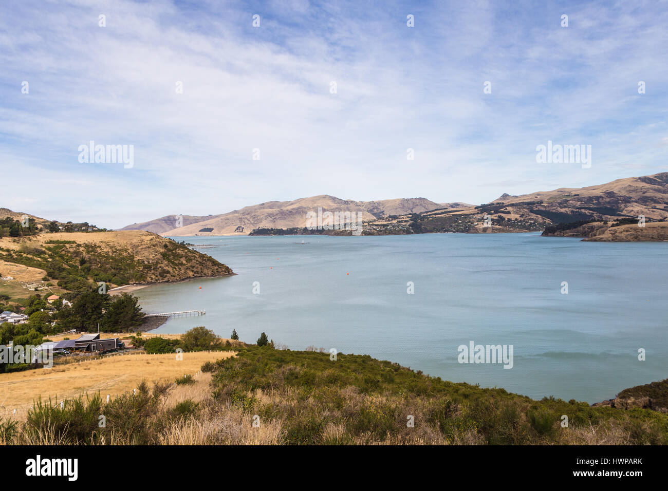 Dans le magnifique paysage de la péninsule de Banks, près de la ville de Christchurch en Nouvelle-Zélande île du sud. Banque D'Images