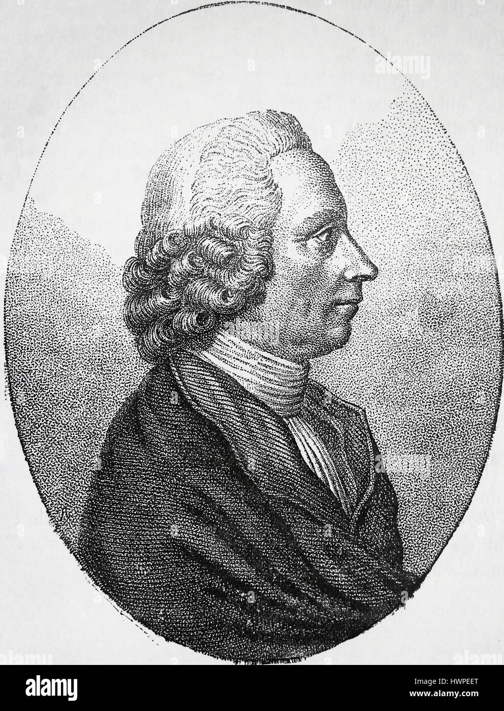 Joseph Priestley (1732-1804). Théologien, philosophe anglais naturel. Gravure, 1883. Portrait, coloré. Banque D'Images