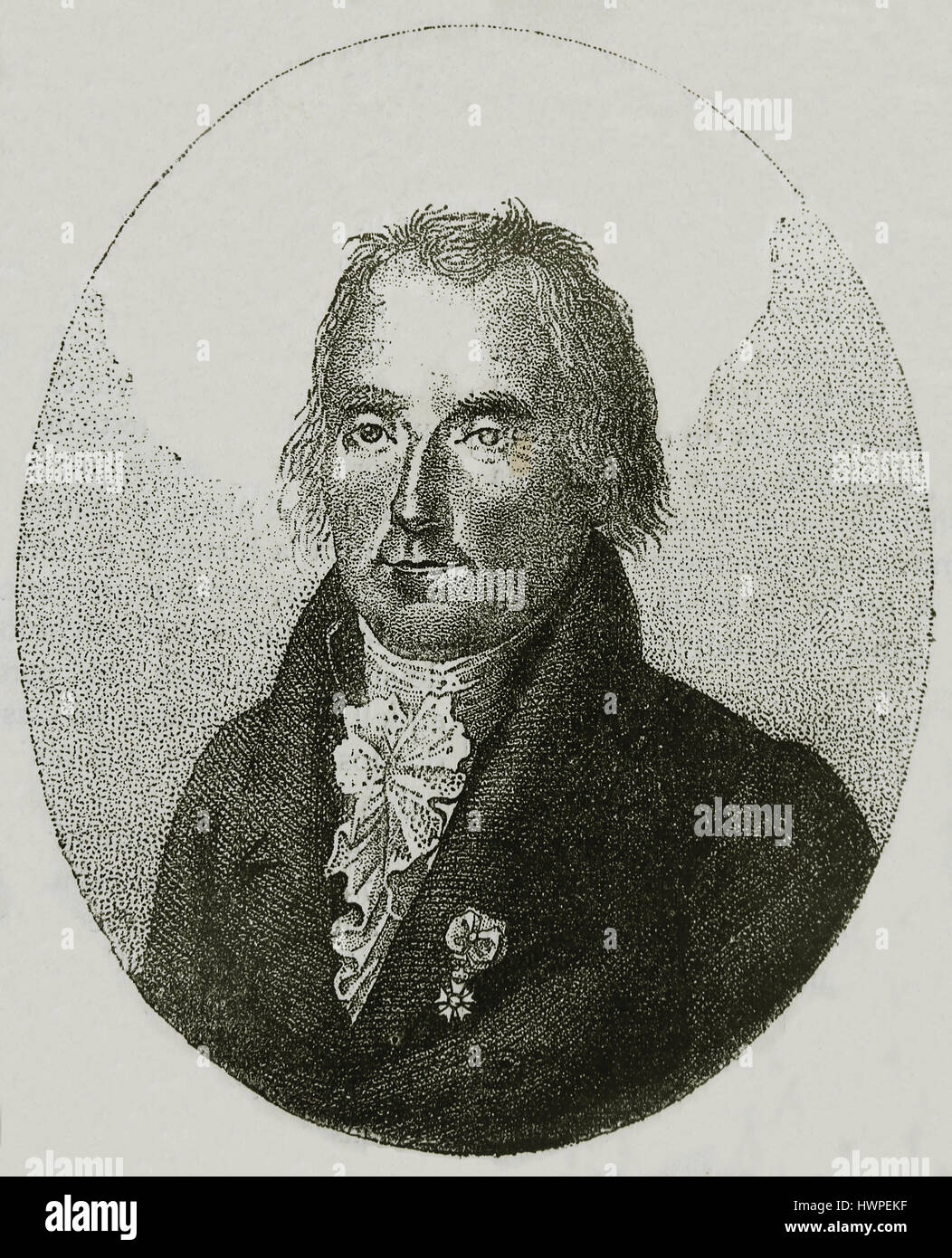 Pierre-Simon de Laplace (1749-1827). Astronome et mathématicien français. Gravure, 1883. Portrait. Banque D'Images