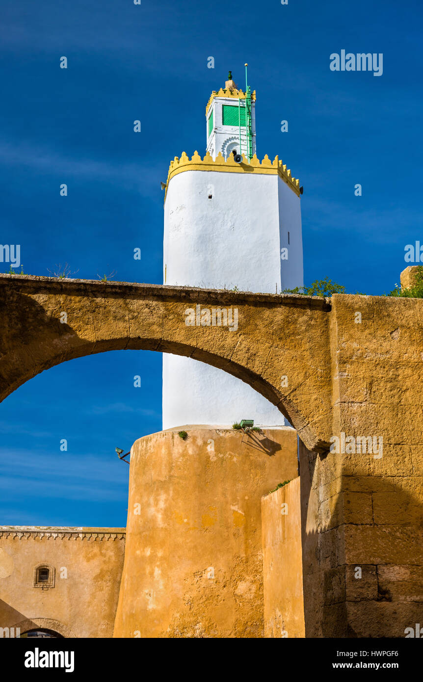 Minaret pour Mazagan converti d'un phare - El-Jadida, Maroc Banque D'Images