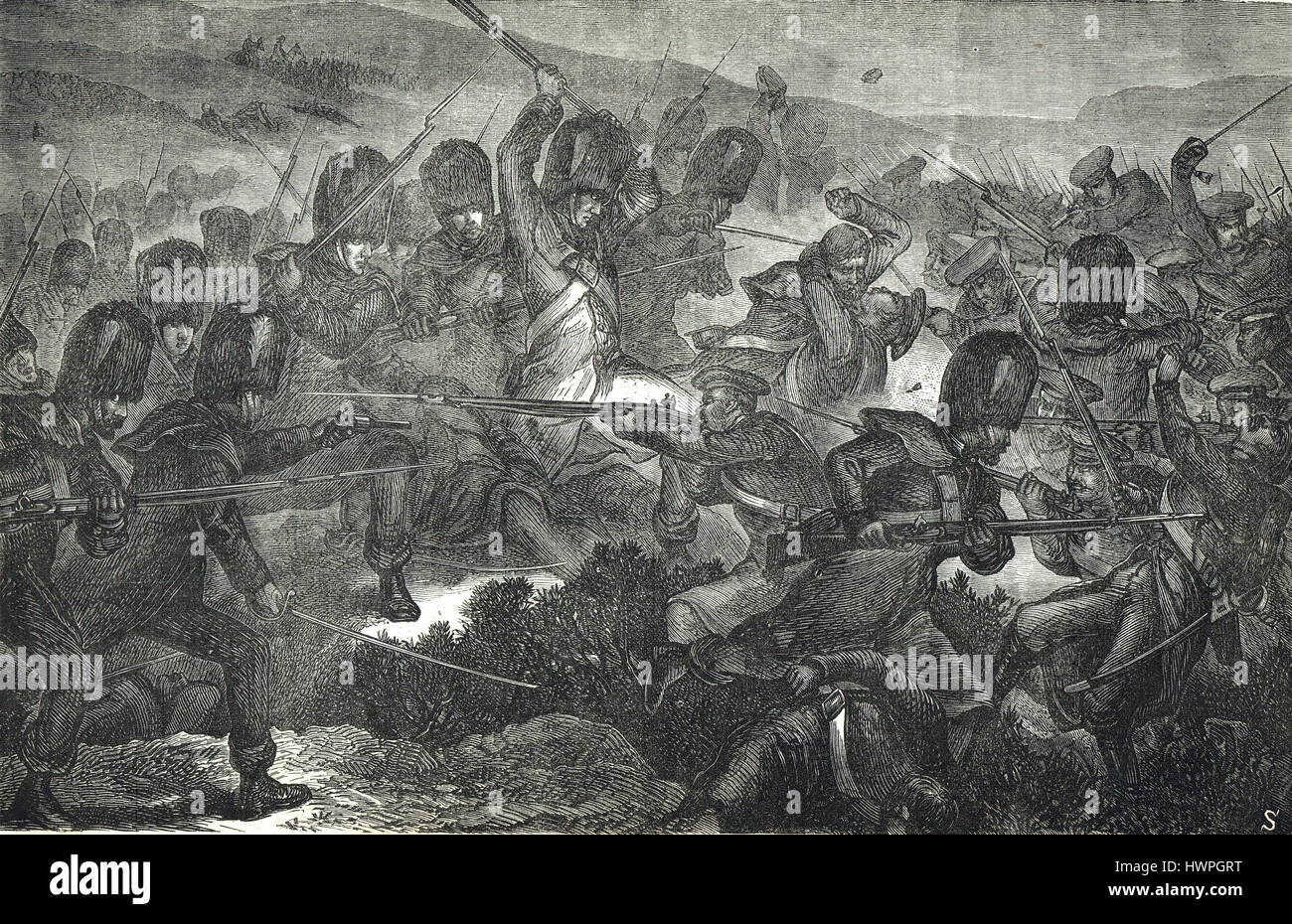 Chargé de la garde, la bataille d'Inkerman, guerre de Crimée, le 5 novembre, 1854 Banque D'Images